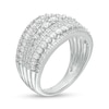 1-1/4 CT. T.W. Diamond Multi-Row Ring in 10K White Gold