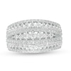 1-1/4 CT. T.W. Diamond Multi-Row Ring in 10K White Gold