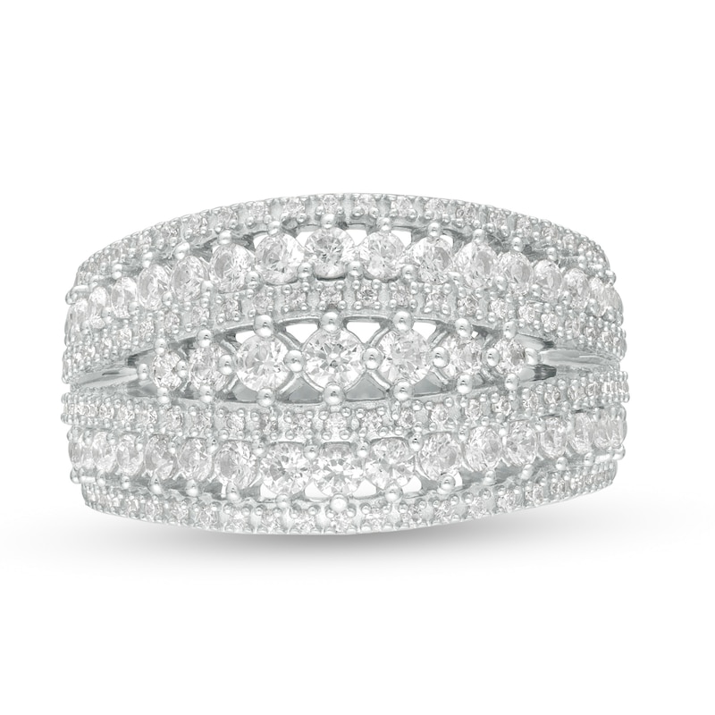 1-1/4 CT. T.W. Diamond Multi-Row Ring in 10K White Gold