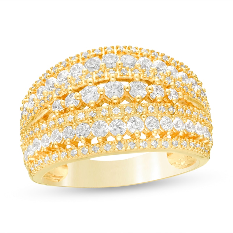 Main Image 1 of 1-1/4 CT. T.W. Diamond Multi-Row Ring in 10K Gold