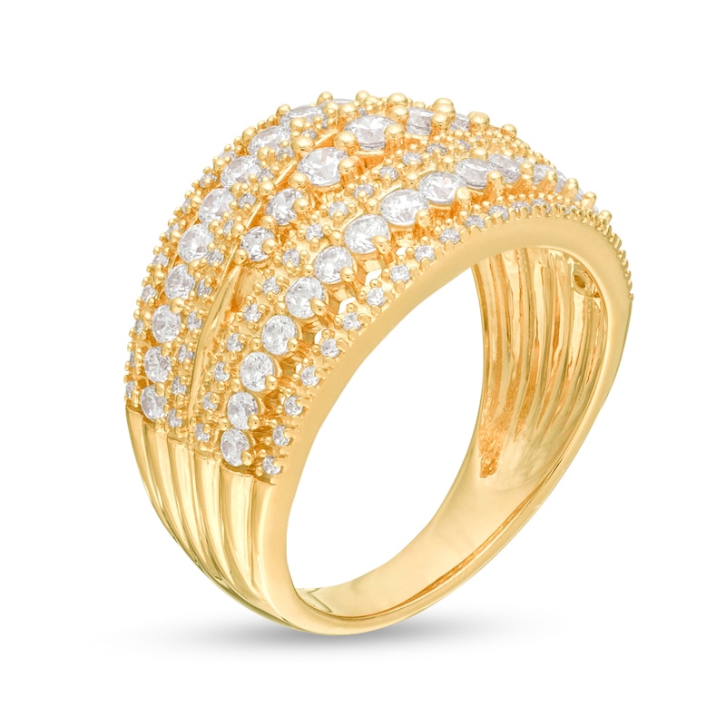 Main Image 3 of 1-1/4 CT. T.W. Diamond Multi-Row Ring in 10K Gold