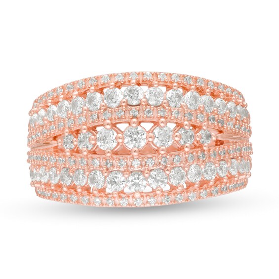 1-1/4 CT. T.w. Diamond Multi-Row Ring in 10K Rose Gold