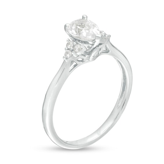 5/8 CT. T.w. Pear-Shaped Diamond Tri-Sides Engagement Ring in 14K White Gold