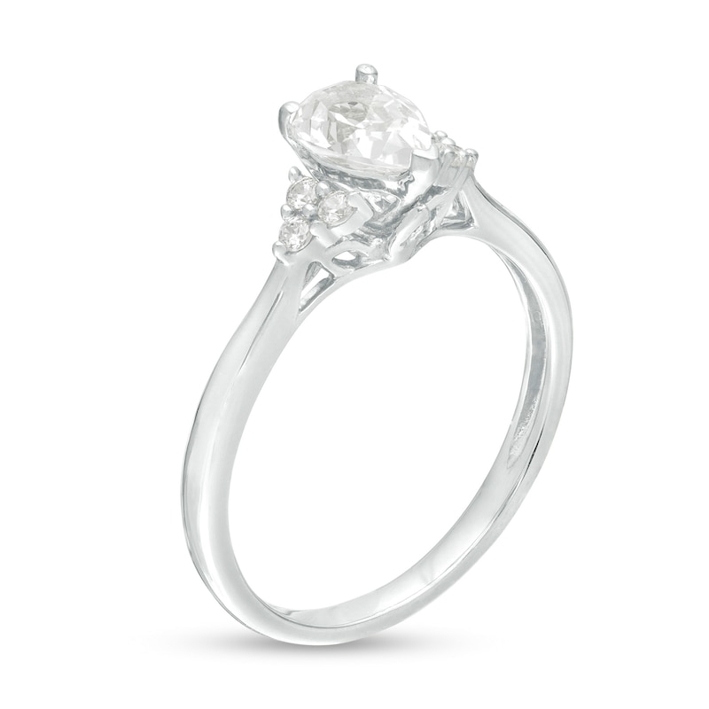 Main Image 3 of 5/8 CT. T.W. Pear-Shaped Diamond Tri-Sides Engagement Ring in 14K White Gold