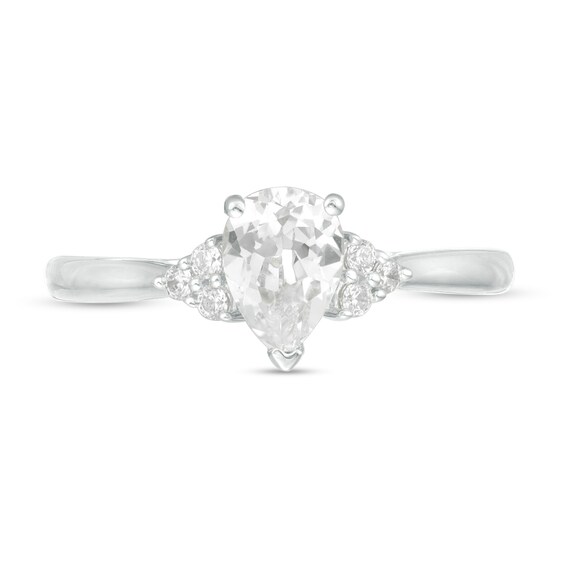 5/8 CT. T.w. Pear-Shaped Diamond Tri-Sides Engagement Ring in 14K White Gold