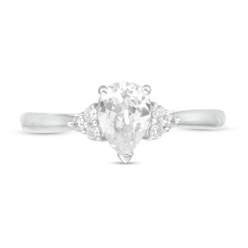 5/8 CT. T.W. Pear-Shaped Diamond Tri-Sides Engagement Ring in 14K White Gold