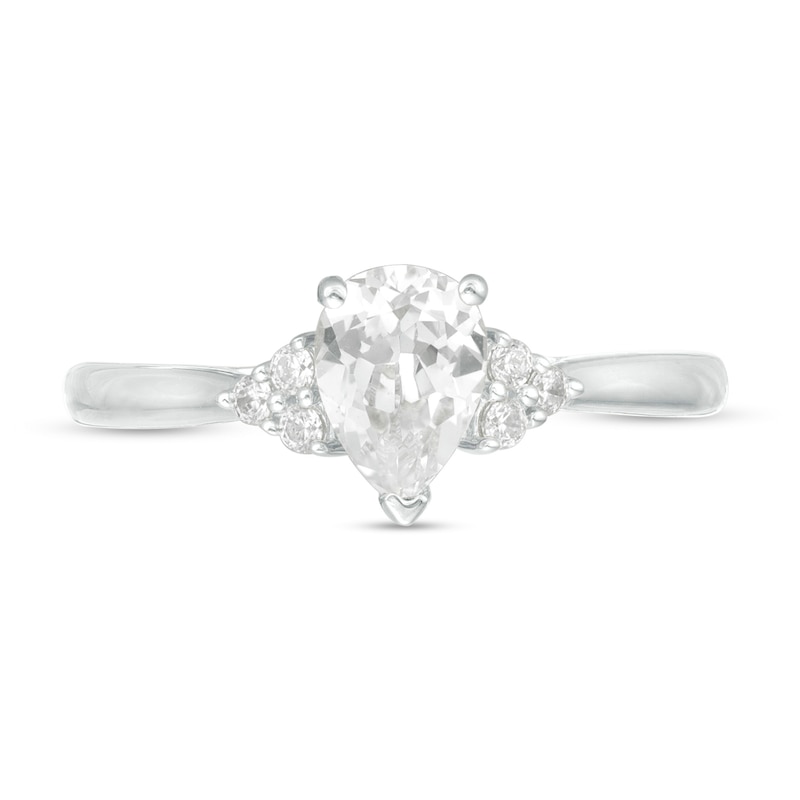 Main Image 4 of 5/8 CT. T.W. Pear-Shaped Diamond Tri-Sides Engagement Ring in 14K White Gold