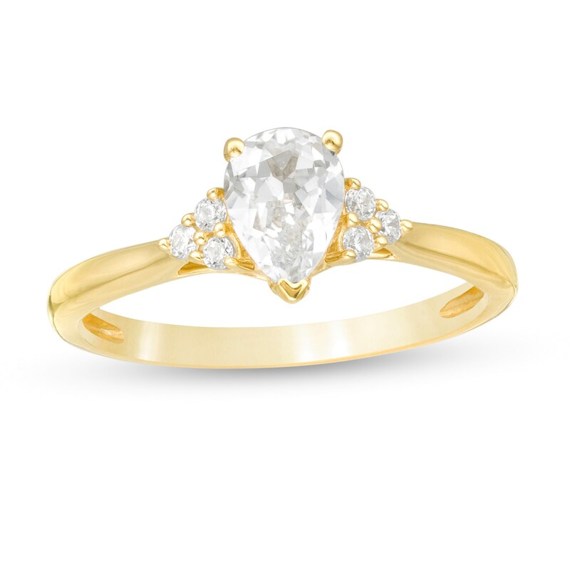 Main Image 1 of 5/8 CT. T.W. Pear-Shaped Diamond Tri-Sides Engagement Ring in 14K Gold