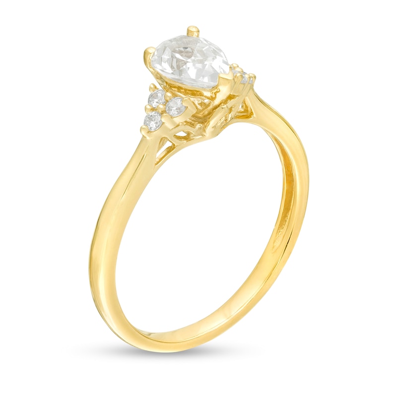 Main Image 3 of 5/8 CT. T.W. Pear-Shaped Diamond Tri-Sides Engagement Ring in 14K Gold