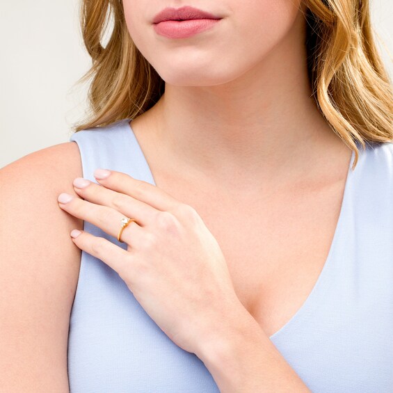 3/8 CT. T.w. Pear-Shaped Diamond Tri-Sides Engagement Ring in 10K Gold