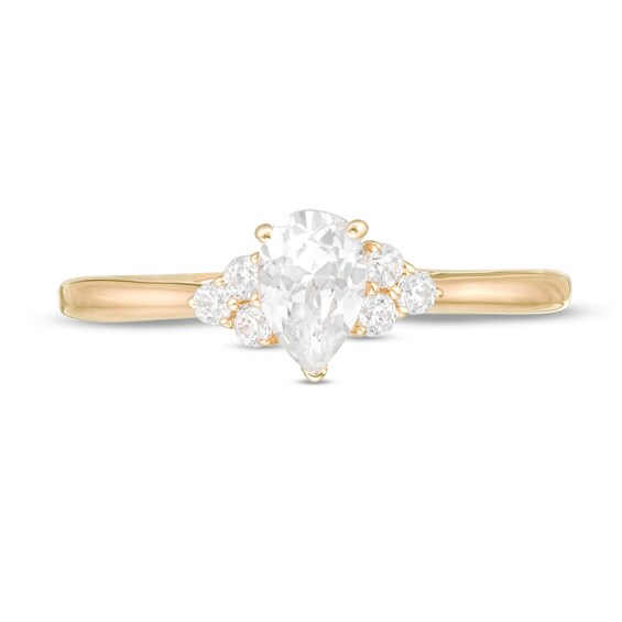 3/8 CT. T.w. Pear-Shaped Diamond Tri-Sides Engagement Ring in 10K Gold