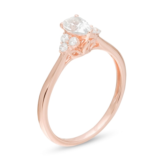3/8 CT. T.w. Pear-Shaped Diamond Tri-Sides Engagement Ring in 10K Rose Gold