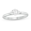 Thumbnail Image 1 of 3/8 CT. T.W. Oval Diamond Tri-Sides Engagement Ring in 10K White Gold