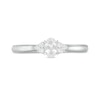Thumbnail Image 4 of 3/8 CT. T.W. Oval Diamond Tri-Sides Engagement Ring in 10K White Gold
