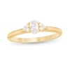 Thumbnail Image 1 of 3/8 CT. T.W. Oval Diamond Tri-Sides Engagement Ring in 10K Gold