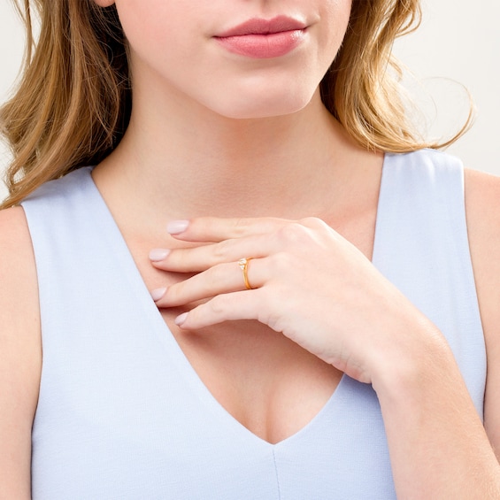 3/8 CT. T.w. Oval Diamond Tri-Sides Engagement Ring in 10K Gold