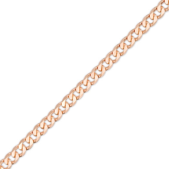 2.7mm Curb Chain Bracelet in Solid 14K Rose Gold - 7.25"