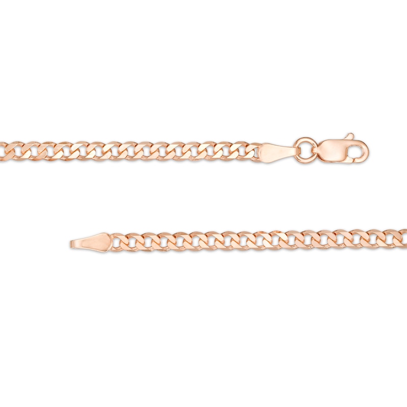Main Image 3 of 2.7mm Curb Chain Bracelet in Solid 14K Rose Gold - 7.25"
