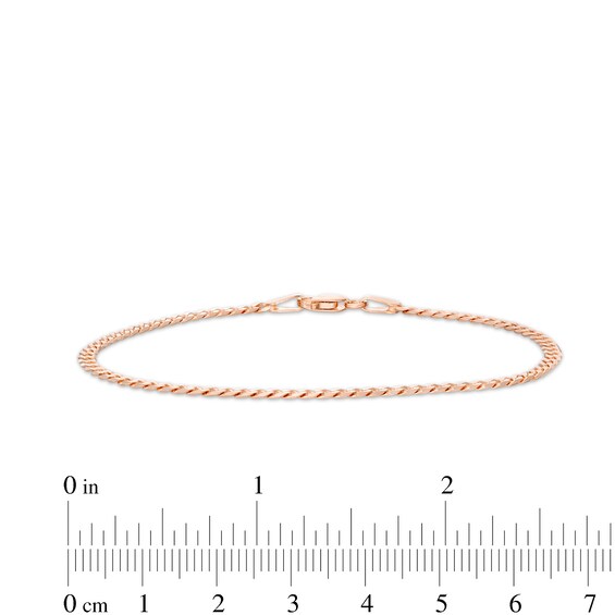 2.7mm Curb Chain Bracelet in Solid 14K Rose Gold - 7.25"