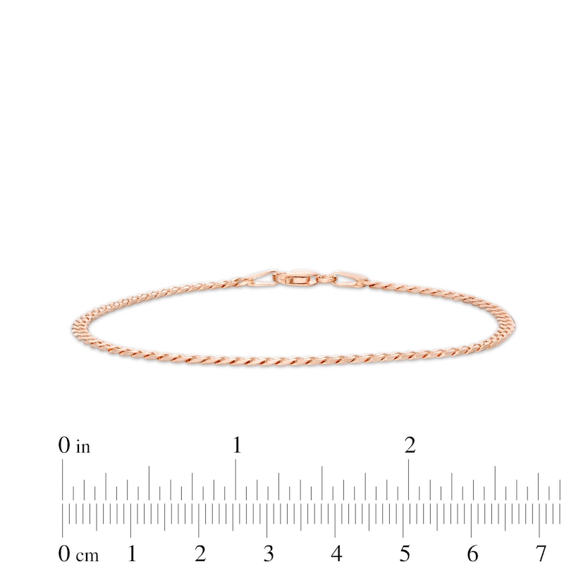 Main Image 4 of 2.7mm Curb Chain Bracelet in Solid 14K Rose Gold - 7.25"