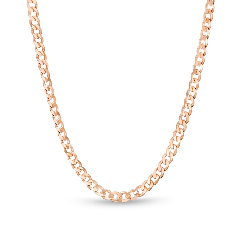 Main Image 1 of 2.7mm Curb Chain Necklace in Solid 14K Rose Gold - 18"