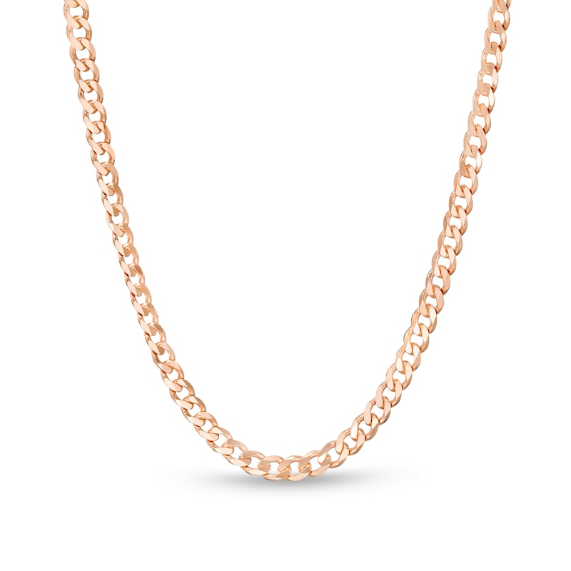 2.7mm Curb Chain Necklace in Solid 14K Rose Gold - 18"