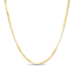 2.07mm Serpentine Chain Necklace in Solid 14K Gold - 16"