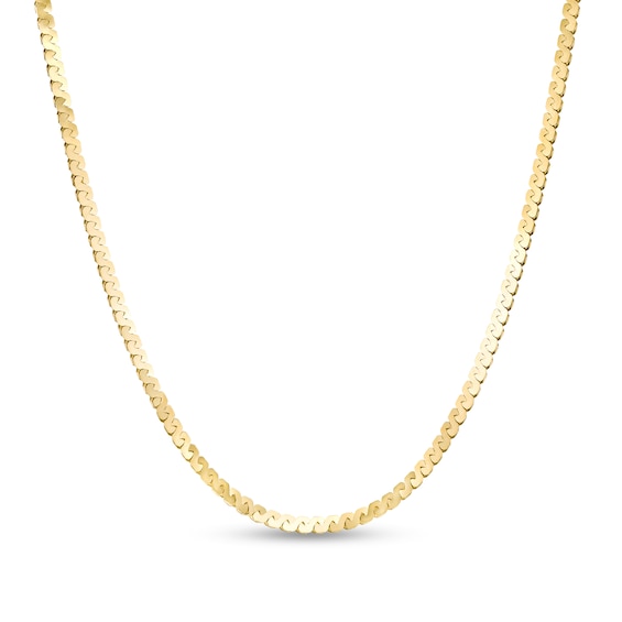 2.07mm Serpentine Chain Necklace in Solid 14K Gold - 16"