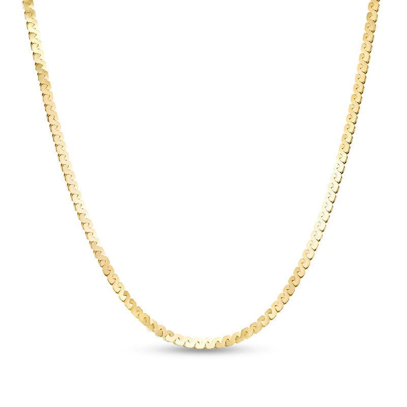 Main Image 1 of 2.07mm Serpentine Chain Necklace in Solid 14K Gold - 16"