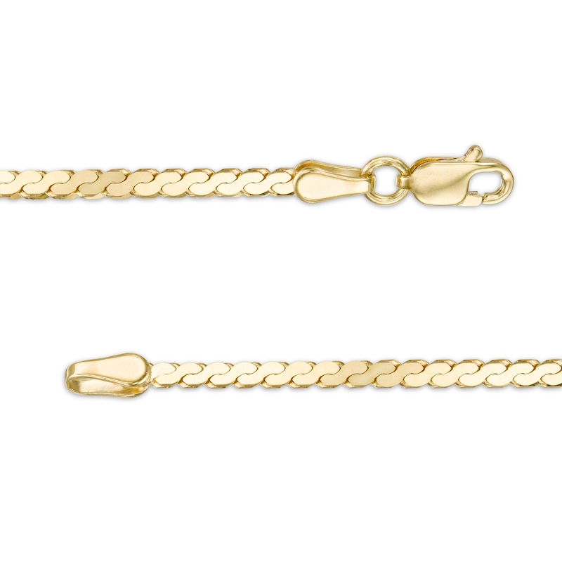 Main Image 3 of 2.07mm Serpentine Chain Necklace in Solid 14K Gold - 16"