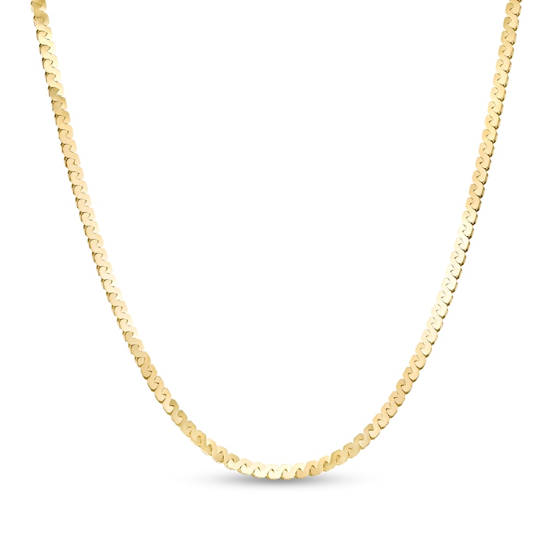 2.07mm Solid Serpentine Chain Necklace in 14K Gold - 20"