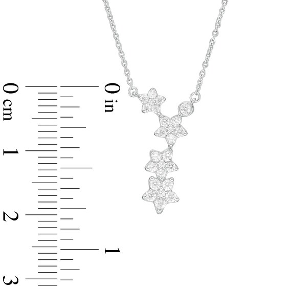 1/3 CT. T.W. Diamond Linear Star Necklace in 10K White Gold 1/3 CT. T.W. Diamond Linear Star Necklace in 10K White Gold