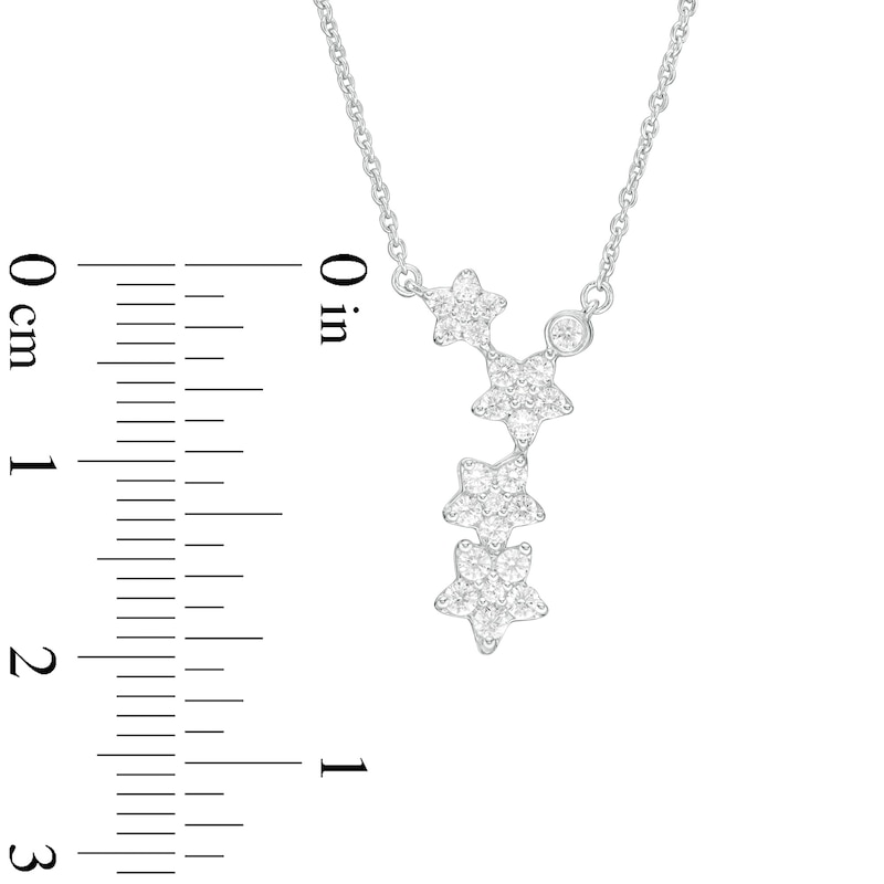 1/3 CT. T.W. Diamond Linear Star Necklace in 10K White Gold