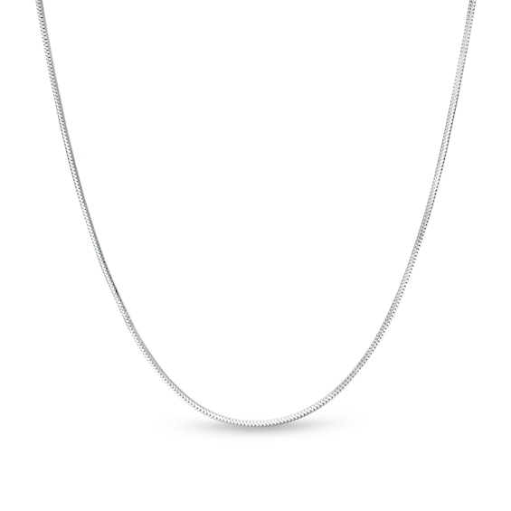 1.0mm Snake Chain Necklace in Solid 14K White Gold - 20"
