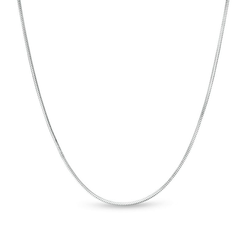 1.0mm Snake Chain Necklace in Solid 14K White Gold - 20"