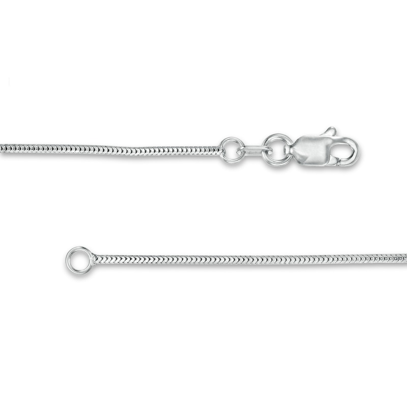 1.0mm Snake Chain Necklace in Solid 14K White Gold - 20"