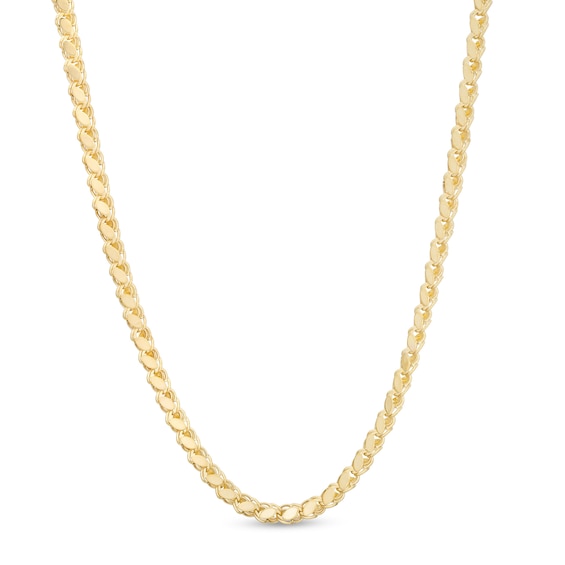 3.0mm Mirrored Link Chain Necklace in Solid 14K Gold - 18"