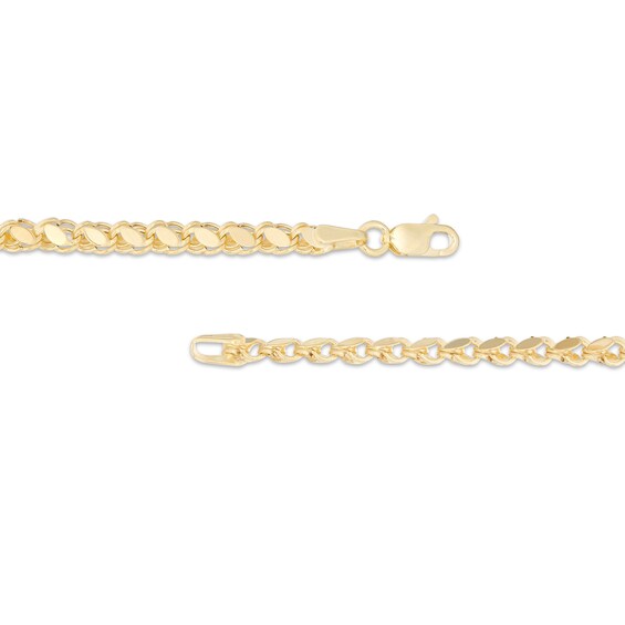 3.0mm Mirrored Link Chain Necklace in Solid 14K Gold - 18"