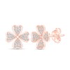 Thumbnail Image 0 of 1/4 CT. T.W. Diamond Heart-Shaped Four Leaf Clover Stud Earrings in 10K Rose Gold