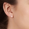 Thumbnail Image 1 of 1/4 CT. T.W. Diamond Heart-Shaped Four Leaf Clover Stud Earrings in 10K Rose Gold