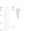 Thumbnail Image 3 of 1/2 CT. T.W. Princess-Cut Diamond Double Row J-Hoop Earrings in 14K Gold