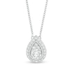 Thumbnail Image 1 of 5/8 CT. T.W. Diamond Pear-Shaped Frame Necklace in 14K White Gold