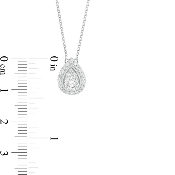 5/8 CT. T.w. Diamond Pear-Shaped Frame Necklace in 14K White Gold