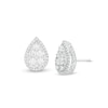 Thumbnail Image 1 of 1 CT. T.W. Composite Diamond Teardrop Frame Stud Earrings in 14K White Gold