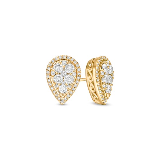 1 CT. T.W. Composite Diamond Teardrop Frame Stud Earrings in 14K Gold 1 CT. T.W. Composite Diamond Teardrop Frame Stud Earrings in 14K Gold
