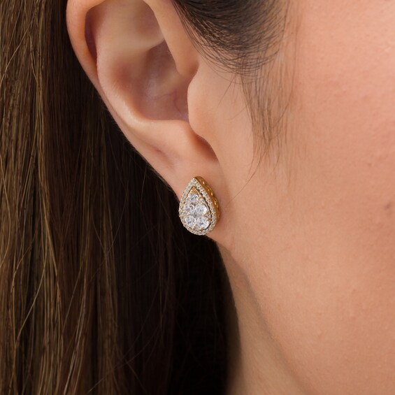 1 CT. T.W. Composite Diamond Teardrop Frame Stud Earrings in 14K Gold 1 CT. T.W. Composite Diamond Teardrop Frame Stud Earrings in 14K Gold