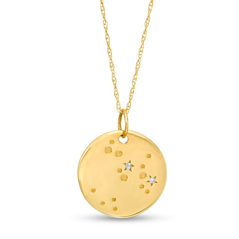 Main Image 1 of Diamond Accent Constellation Disk Pendant in 10K Gold