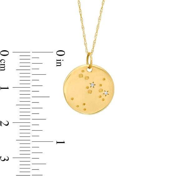 Diamond Accent Constellation Disk Pendant in 10K Gold