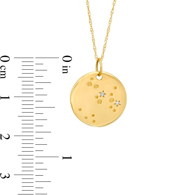 Main Image 4 of Diamond Accent Constellation Disk Pendant in 10K Gold