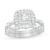 Thumbnail Image 1 of 1 CT. T.W. Princess-Cut Diamond Frame Bridal Set in 14K White Gold